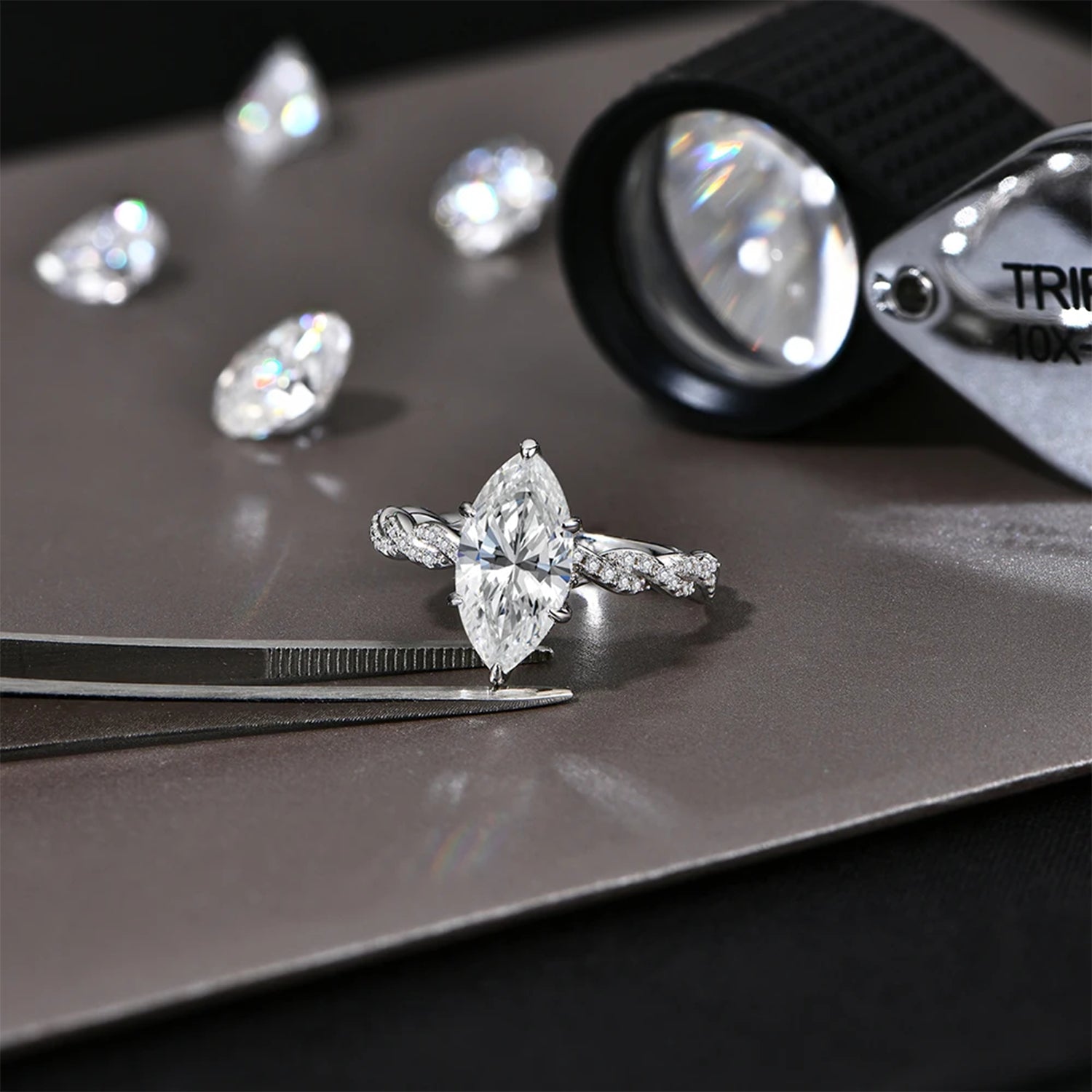 Lumine Marquise Moissanite Ring